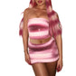 Women Halloween Shark Tale Lola Costume Mini Skirt Sets Strapless Tube Top and Short Skirt Sexy Cosplay Outfit