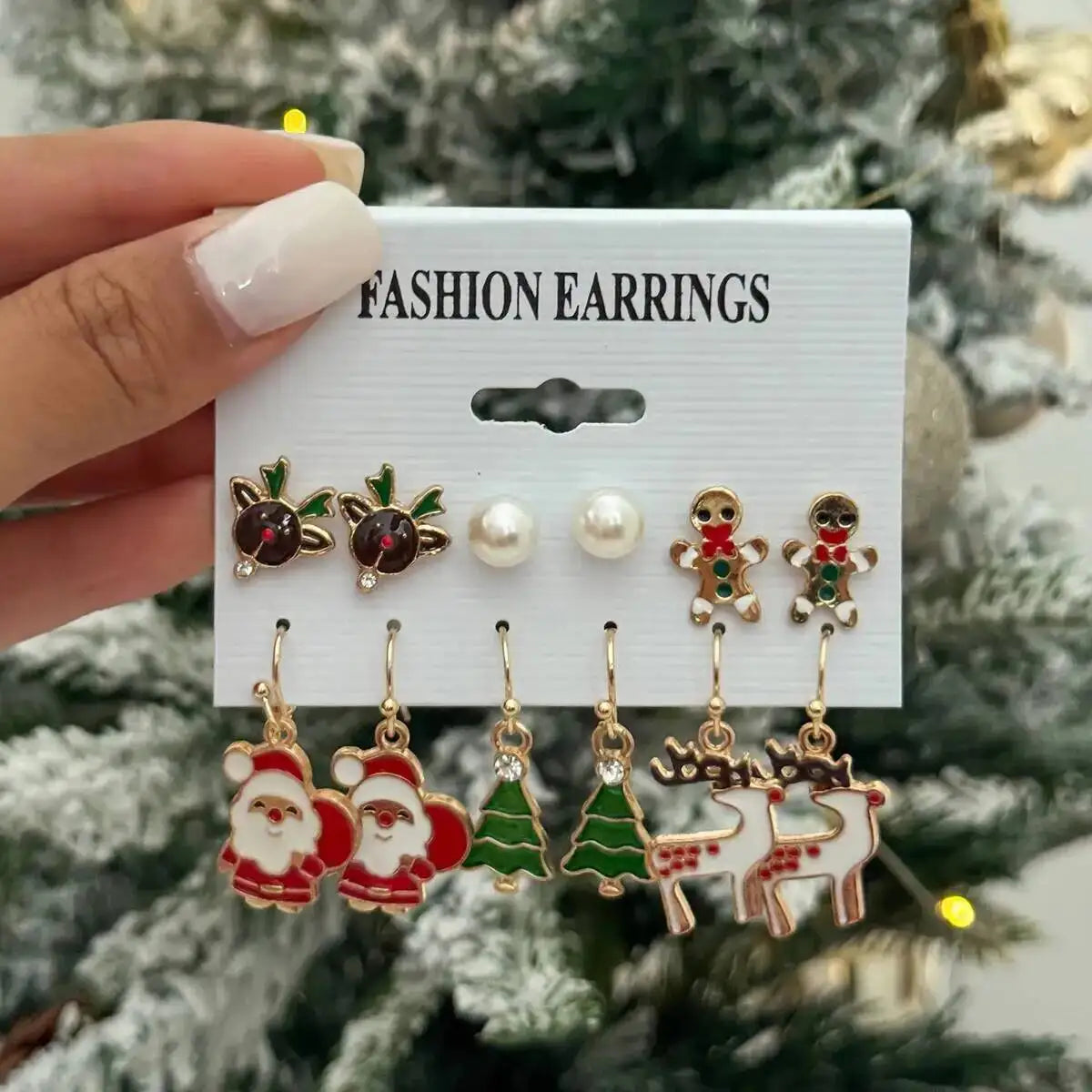 5 Styles Trendy Christmas Tree Deer Snowflake Santa Claus Earring Women New Year Party Festival Jewelry Gift 2026