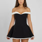 Off-shoulder Strapless Sexy Mini Dress Women Fashion Patchwork Sleeveless Backless High Waist A-line Club Party Dress