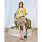 Women's Artistic T‑Shirt with Cat & Floral Patchwork Print, V‑Neck Short Sleeve Regular Fit Tee for Summer Casual Daily