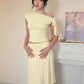 Women 2 Piece Outfits Off Shoulder Tie Side Crop Top Midi Skirt Solid Slim Bodycon Matching Set Summer Party Co Ord Set
