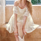 2025 Summer New Arrivals Lace Beige Big Brimmed Hat For Women