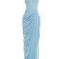 Banquet Party Elegant Backless Dress Women Sexy Fashion Halter Deep V-Neck Ruched Patchwork High Split Simple Bodycon