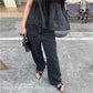 Y2K Polka Dot Jeans Women Vintage Stretch Wide Leg Denim Pants Casual Distressed Baggy Boyfriend Jeans with Pockets