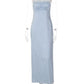 Women Midi Maxi Dress Lace Square Neck Spaghetti Strap Bodycon Sleeveless Long Dress Elegant Evening Party Slip Dresses