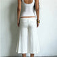 Women Metal Ring Ruched Waist Culottes Low Waist Wide Leg Cropped Pants Solid Color Flared Trousers Casual Streetwear