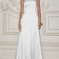Satin Strapless Backless Maxi Dress with Scarf Elegant Evening Party Dresses for Woman Clothes