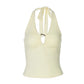 Hardwear Detail Hollow Halter Crop Tops 2025 Summer Woman Clothes Fashion Sexy Backless Tank Top