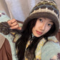 Casual Warm Striped Colorful Pom Pom Beanie For Women