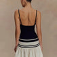 Summer Patchwork Sexy Mini Dress Women Fashion Spaghetti Strap Sleeveless Backless Ruffle Club Party Dress Elegant