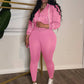 Sporty 2 Piece Set Woman Tracksuit Fall Trend Warm Hooded Zip Jacket+Leggings Matching Street Casual Stretch Outfits