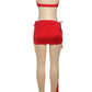 Beach Vacation 3 Piece Set Women Sexy Starfish Tube+Bandage Thong+Side Ribbon Ruched Skirts Matching Club Swimsuit