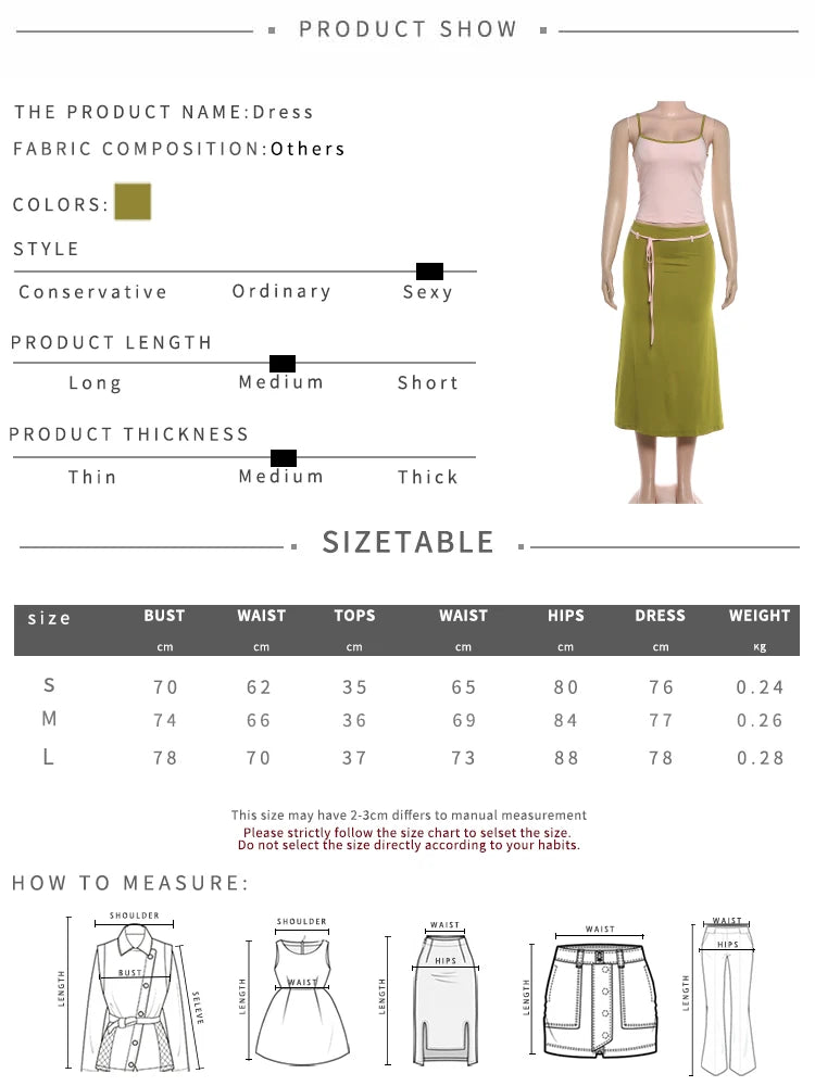 Ribbon Decoration Long Skirt+Low-Neck Backless Shape Waist Camisole 2 Piece Set Woman Summer Classic Elegant Style Suits