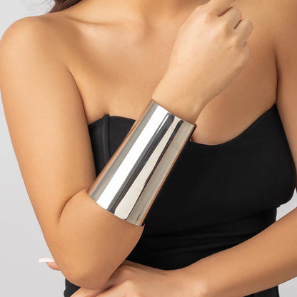 Exaggerated Chunky Metal Wire Torques Choker Necklace Women Collar Punk Gold Color Wide Smooth Chain Jewelry Bijoux Steampunk