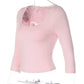 Lace Trim Scoop Neck Half Sleeve Crop Tops for Woman Pink T Shirts 2026 Fall Cutecore Clothes 2000s