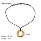 Trendy Stainless Steel Waterproof Irregular Geometric Metal Wax Rope Necklace Gold Silver For Women Jewelry Gift