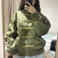 Ladies Stand Collar Zip Up Outerwear Chinese Frog Buttons Side Striped Oversized Loose Suede Jacket Vintage Streetwear