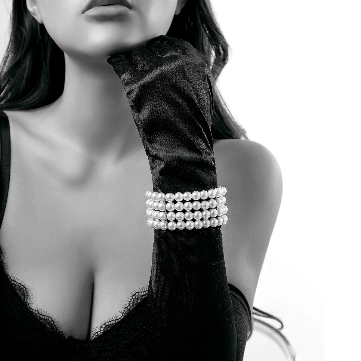 Multilayer White Imitation Pearl Chain Bracelet for Women Wedding Bridal Kpop Elegant Beaded Bracelets Hand Jewelry New