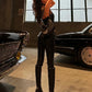 Faux Leather Vest Women Halter Backless Folds Solid Classic Sexy Midnight Music Festival Hip-Hop Style Streetwear