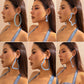 High Quality Exaggerated Blue Denim Hoop Earrings for Women Vintage Big Star Round Triangle Square Geometric Earring Y2K Jewelry
