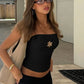Hardwear Detail Ruched Tube Top Street Fashion Y2k Tanks Sexy Backless Crop Tops for Woman Summer Clothes
