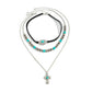 3Pcs/Set Ethnic Cross Jesus Pendant Choker Necklace for Women 2026 New Trend Boho Beads Chain Aesthetic Jewelry Gift
