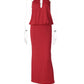Women Halter Neck O‑Ring Keyhole Sexy Maxi Dress Sleeveless Blouson Bodycon Floor‑Length Evening Party Long Gown