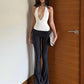 Sexy Halter Bodysuit Women Classic Fashion Deep V-Neck Sleeveless Simple Daily Stretch Skinny Chic Workout Streetwear