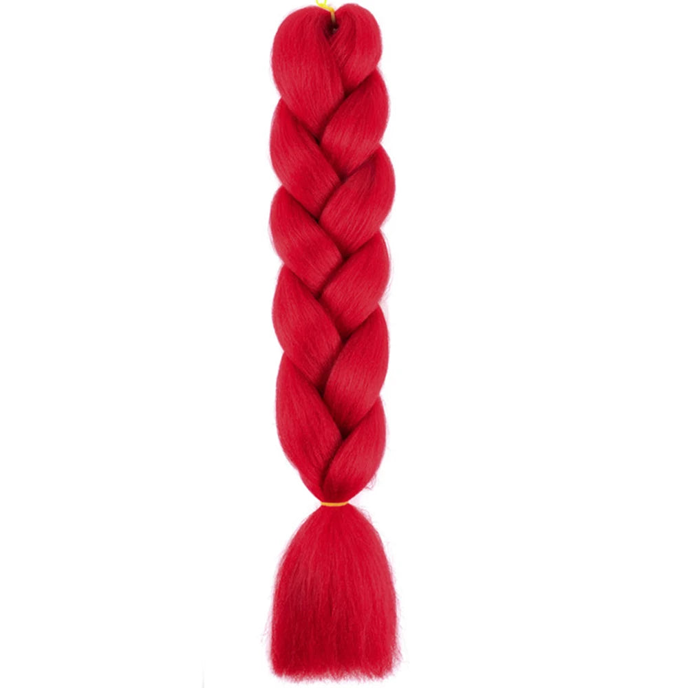 24 Inch Jumbo Box Braids Extensions Synthetic Braiding Hair DIY Hair Braids For Children Pink Purple Yellow Gray