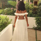 White 2 Pieces Set for Woman Beach Vacation Outfits Off Shoulder Tube Top and Long Skirt Matching Sets