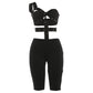 Rivet Sexy Halter Romper Women Backless Sleeveless Irregular Waistless Summer Sexy Skinny Clubwear Midnight Playsuits