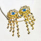 Vintage Metal Alloy With Rhinestone Big Eyes Dangle Earrings For Women Fashion Jewelry Exaggerated Lady Ears' Accessory