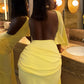 Sexy Split Dress Women Y2K Belt Ribbon Patchwork Backless Short Sleeve Classic Evening Birthday Party Elegant Bodycon