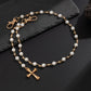Creative Cross Pendant Imitation Pearl Keychain Wallet Belt Chain for Men Women Trousers Hipster Jeans Chain Jewelry
