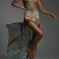 Leopard Print Lace Split Sexy Maxi Dress Women Gown Elegant Patchwork Chiffon Sleeveless Backless Beach Evening Dress