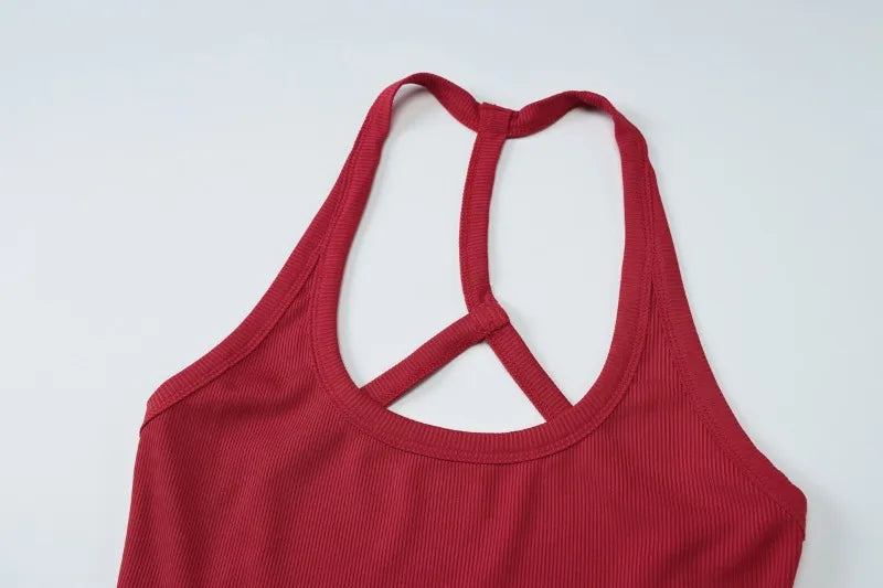 Racerback Tank Top Basic Solid Color Ribbed Tight Fitted Crop Tops for Woman Clothing Summer 2025