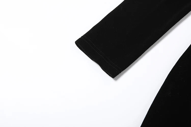 Full Sleeve Turtleneck Mesh Patchwork Long Dress Woman Elegant Velvet Slim High Waist Evening Prom Party Elegant Bodycon