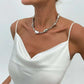 Vintage Plastic Irregular Beads Clavicle Chain Necklace for Women Trend 2025 Goth Adjustable Choker Aesthetic Jewelry