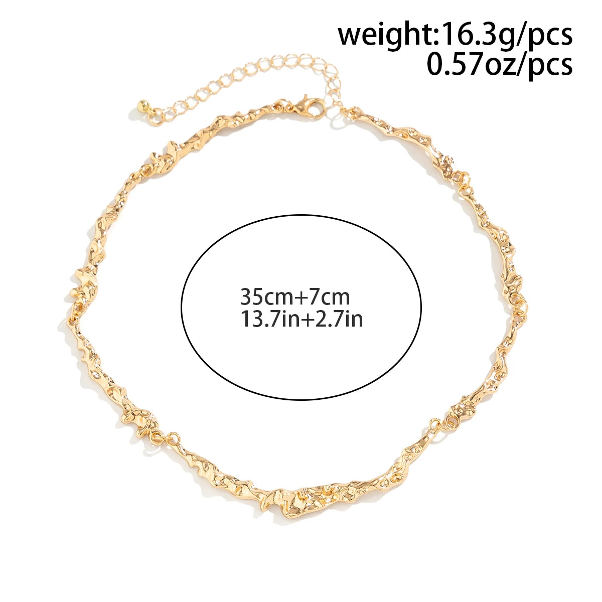 Simple Irregular Bone Chain Necklace for Women 2024 Trend Goth Metal Choker Aesthetic Jewelry Accessories Steampunk Men