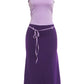 Casual Fashion 2 Piece Set Woman Low-Neck Backless Skinny Camisoles Tops+Bandage Tassel Decoration Long Skirts Suits