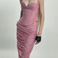 Fashion 2-Piece Set Women Low-Neck Halter Skinny Irregular Hem Camisole+Folds Elastic Waist Skirt Street Sexy Suit