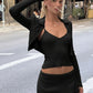 Simple Women Tracksuit 3-Piece Set Casual Street Single Button Crop Jacket+Camisole+Skirts Shorts Matching Outfits