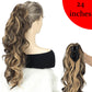 Synthetic Claw Clip Ponytail 18Inch Long Wavy Black Brown Heat Resistant Type Layered Horse Tail  Hair Extension