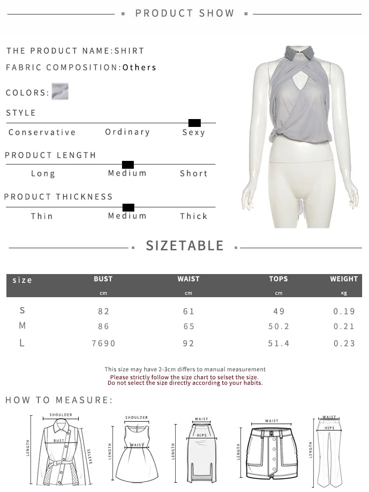 Sexy 2 Piece Set Women Cross Hollow Turtleneck Backless Halter Mesh Tank Top+Lapel Skirts Matching Midnight Clubwear