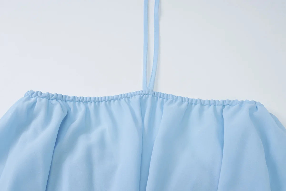 Halter Loose Dress Women Y2K Summer Sleeveless Backless Tiered Lrregular Hem Beach Vacation Sexy Trend Party Bodycon