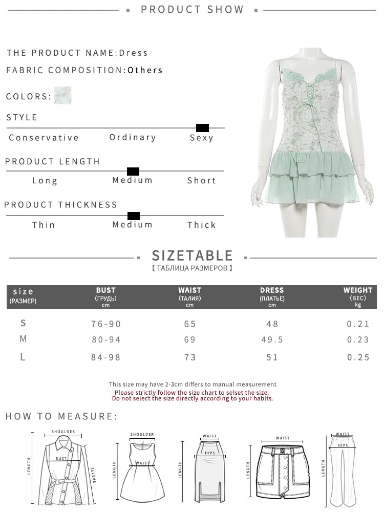 Patchwork Ruffles Dress Women Flower Decoration Cross Bandage Sleeveless Slim Sweet Summer Beach Party Mini Bodycon