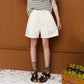 Women's Elastic Waist Cotton Shorts, High Waist Casual Wide Leg Denim Shorts, Loose Fit Loungewear for Summer