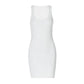 Sexy Low Cut Sleeveless Short Dresses for Woman Clothes Basic Solid Color Bodycon Dress
