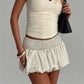 Summer Sweet y2k Polka Dot Print Mini Bud Skirt Women Elastic Waist Ball Gown Swing Skater Short Skirts Party Girl