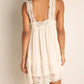 Women Lace Trim Tiered Camisole Slip Dress Loose Flowy Sleeveless Nightgown Bohemian Homewear Sleepwear Mini Dress